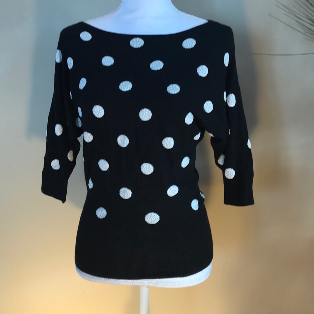 Black and white polka dot sweater